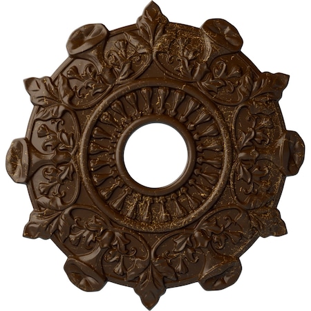 Ekena Millwork Preston Ceiling Medallion (Fits Canopies up to 4"), 17 1/2"OD x 4"ID x 1"P, Root Beer Crackle CM17PRRBC